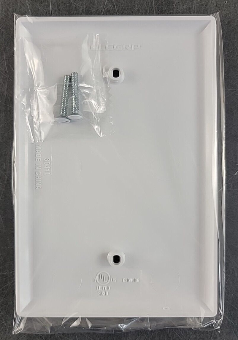 Jumbo Single Blank Wall Plate Unbreakable Polycarbonate 5.25×3.5 (40 PK) NEW