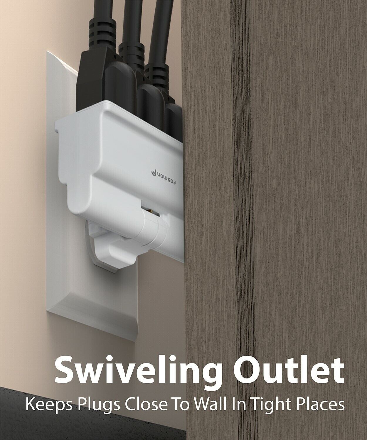 [ETL Listed] Grounded Swivel 3 Outlet Indoor Wall Tap Power Adapter AC Plug Mini