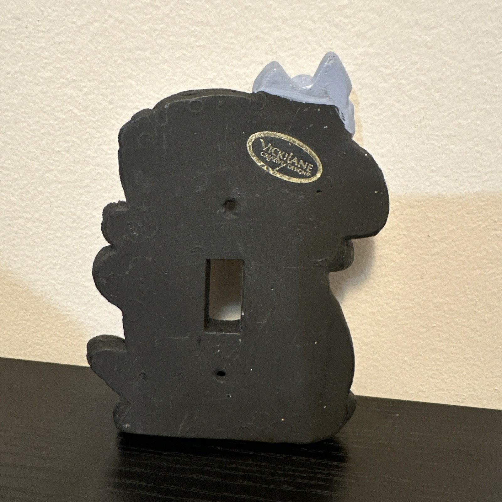 Vintage Vicki Lane Black Rabbit With Bow 3D Resin Light Switch Cover Plate