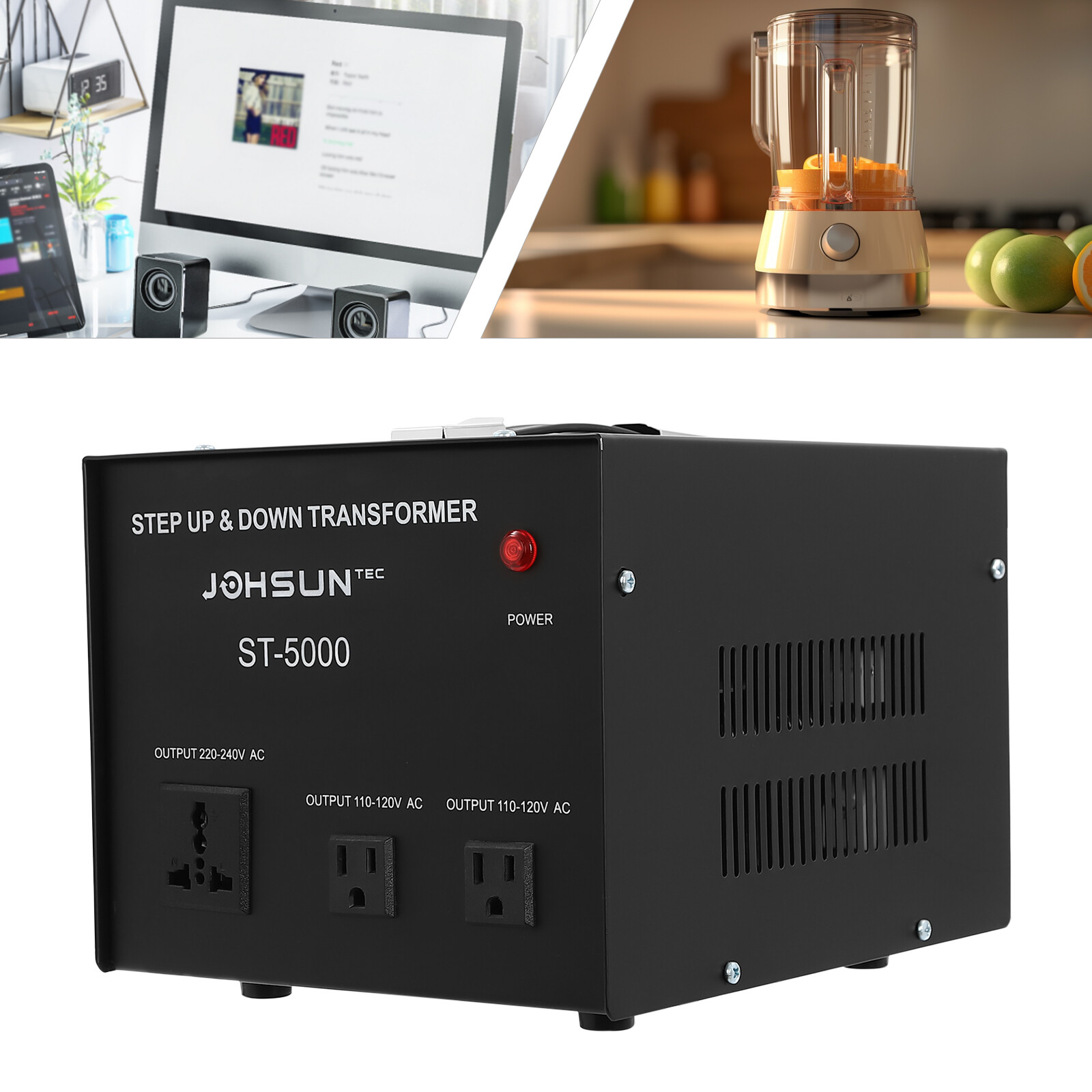 ST-5000 Up to 5000W step up/down voltage transformers 110V-120V/220V-240V Home
