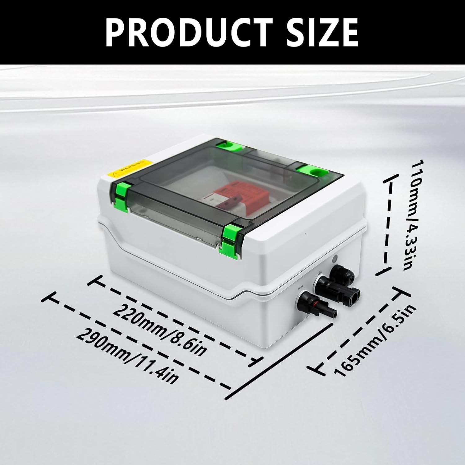 Solar Combiner Box 1-In-1-Out 50A Circuit Breaker Surge Protector