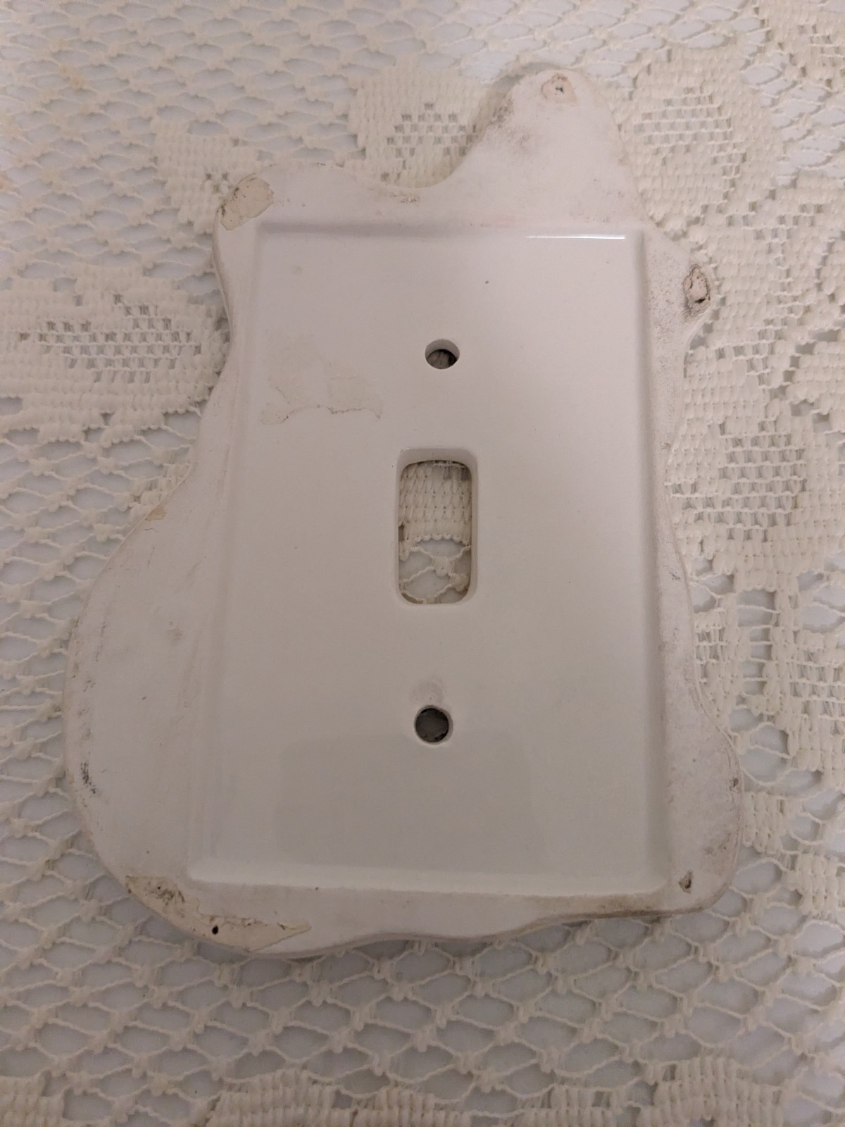 2 Ceramic Hand Painted Dog Animal Toggle Light Switch Cover Plates Glossy