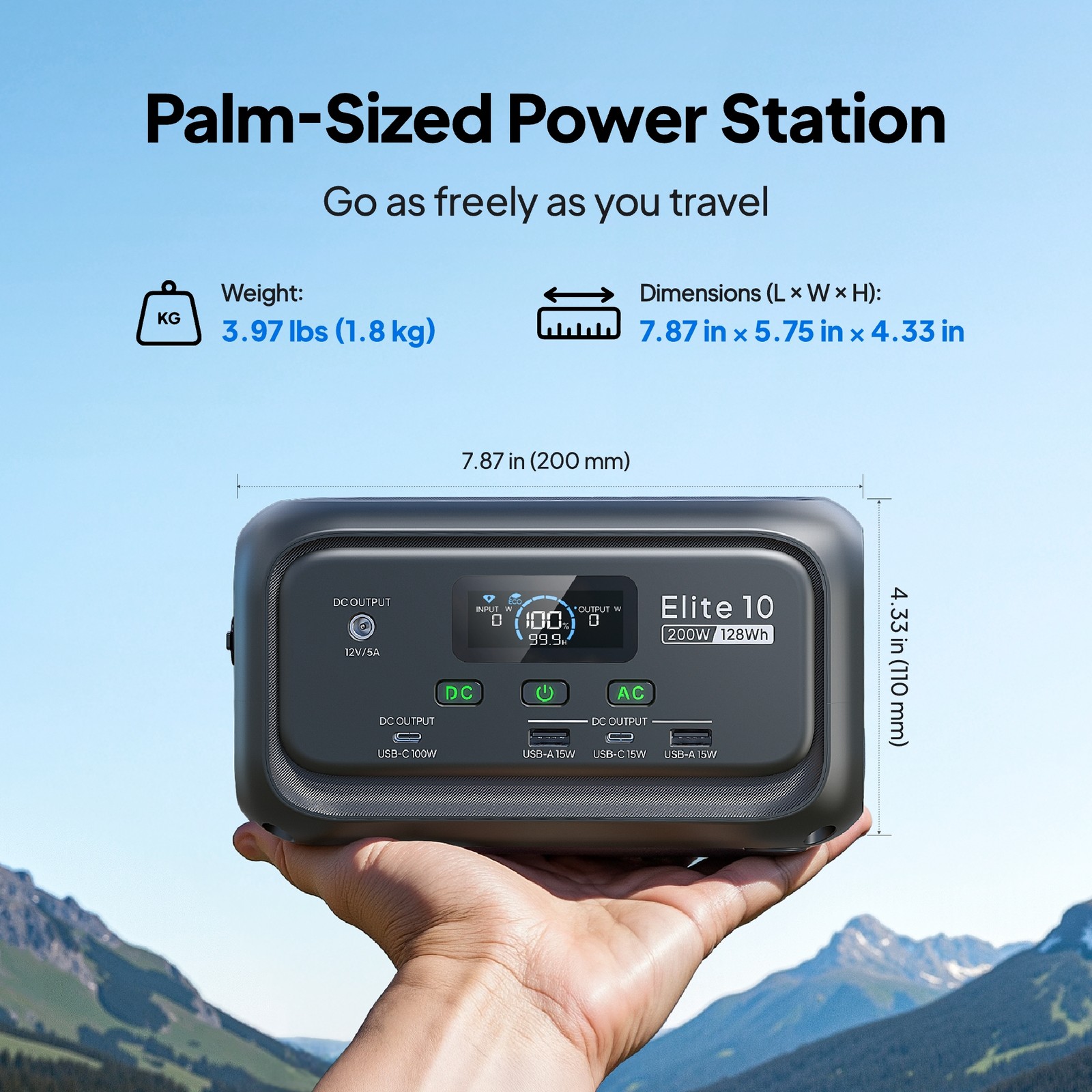 BLUETTI Elite 10 128Wh Mini Portable Power Station Generator LiFePO₄ for Camping