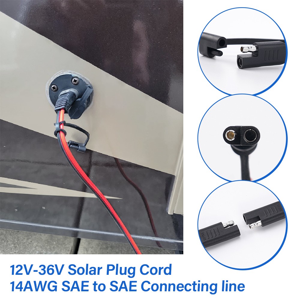 15ft SAE To SAE Battery Cable Tender Terminal Connector 14AWG Extension Cord USA