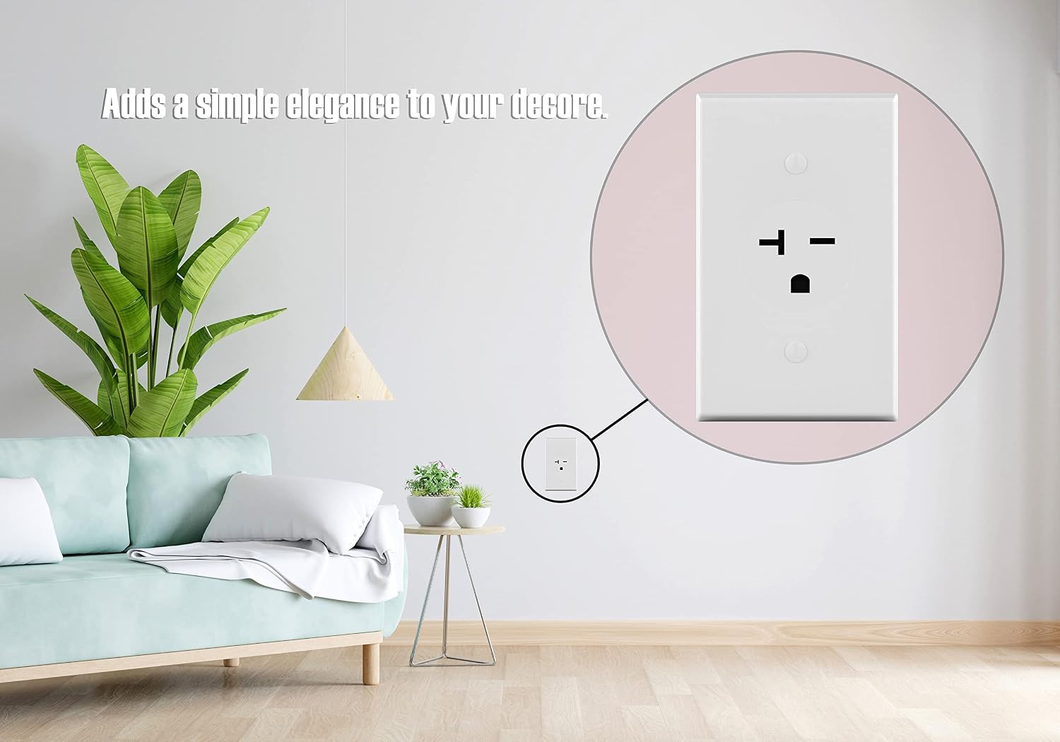 Round Outlet Cover, White, for 220 Wall Plates, Durable Replacement for Home, 2