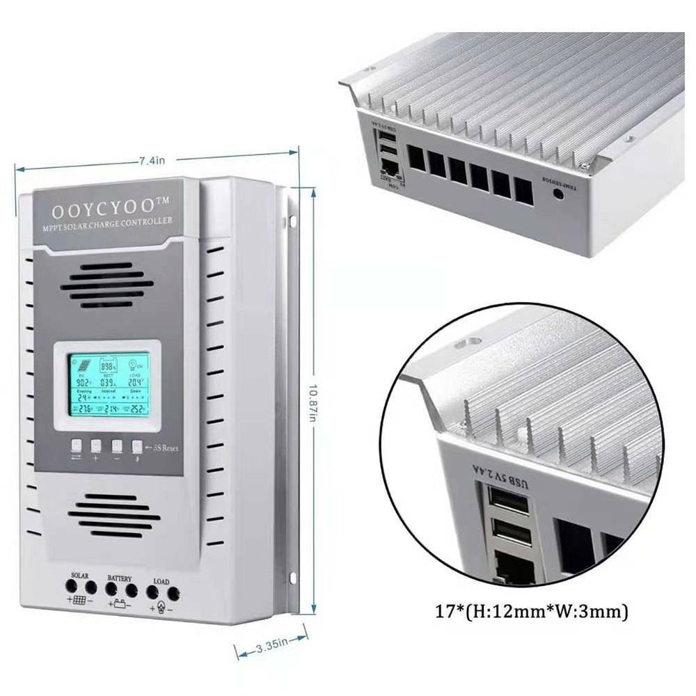 100A 60A-20A MPPT Solar Charger Controller 12V/24V PV 100V DC Battery Regulator