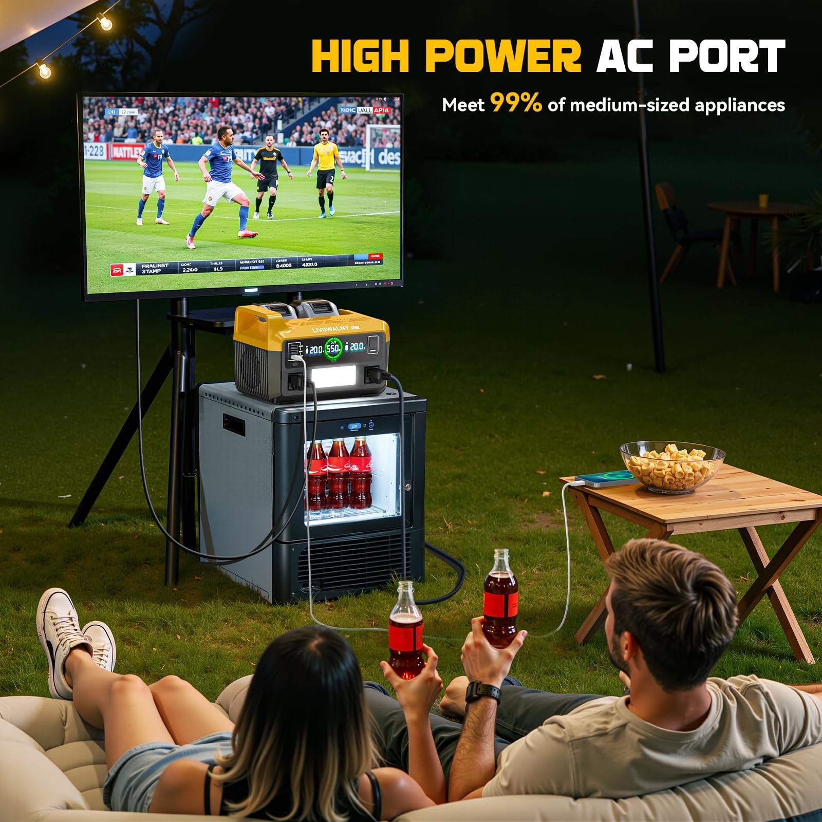 550W Power Station Compatible with Dewalt: LIVOWALNY Portable Generator DC
