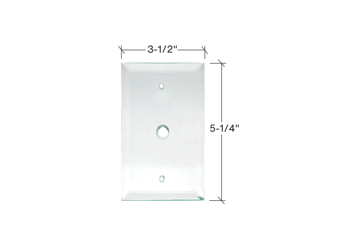 FHC MP4C 3-1/2″ x 5-1/4″ Tv Cable Clear Glass Mirror Plate