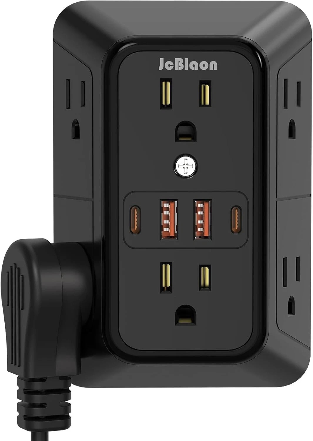 USB Wall Charger Power Strip Surge Protector with 4 USB Ports (2 USB C) Plug Ext