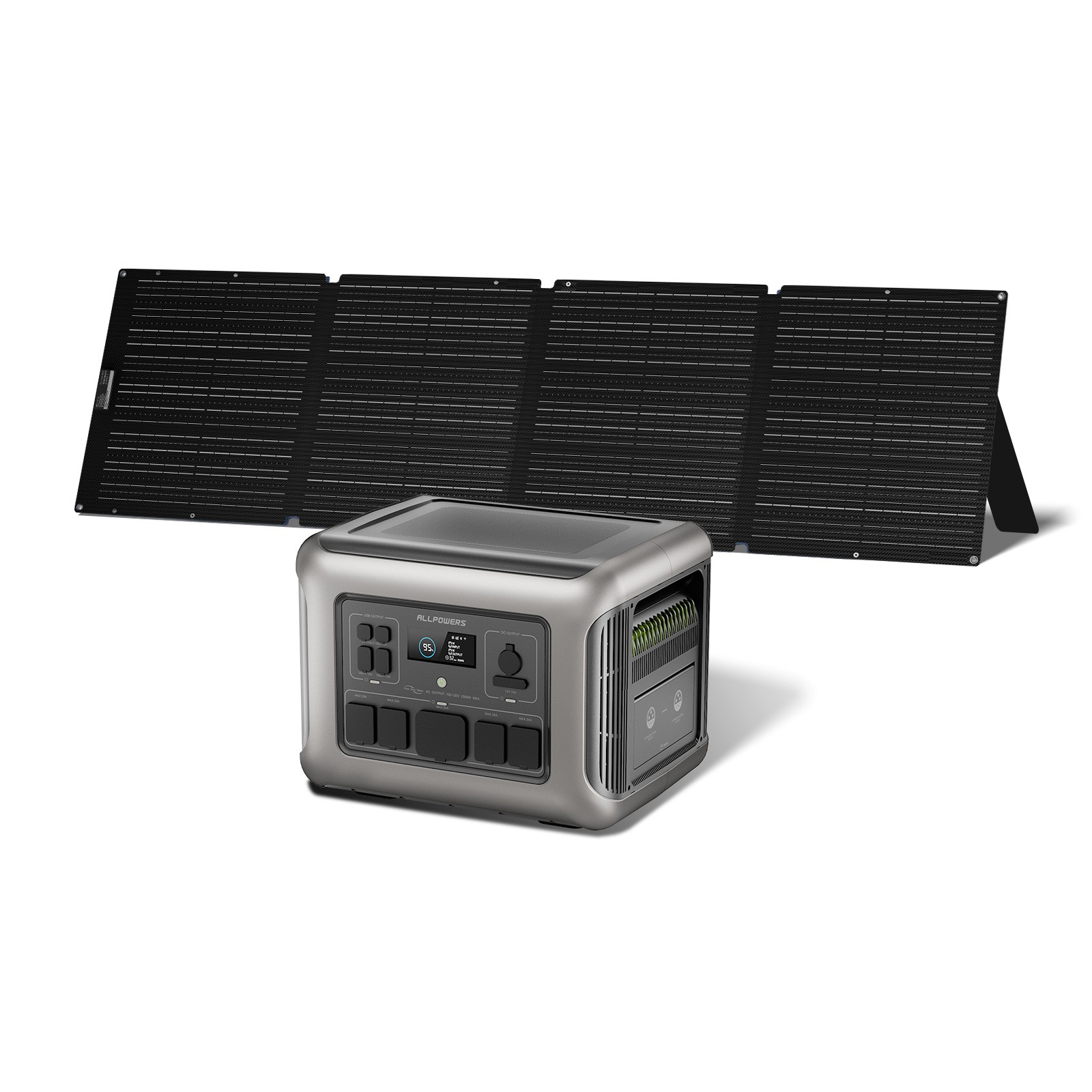 ALLPOWERS 2500W Portable Solar Generator Power Station 200W Foldable Solar Panel