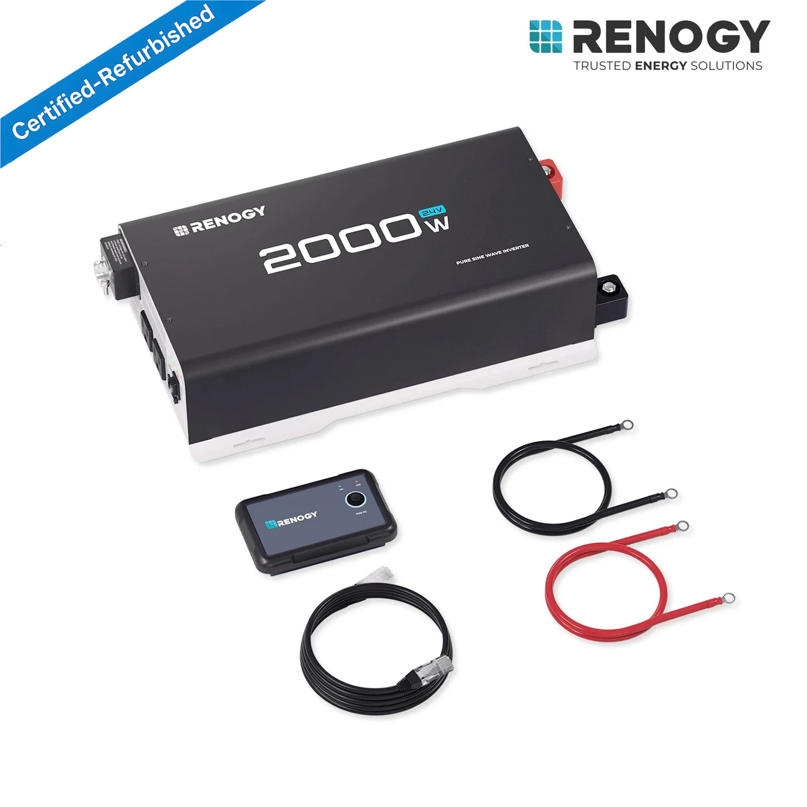 Renogy 2000W inverter Pure Sine Wave Solar 24V DC to 120V AC Remote Refurbished