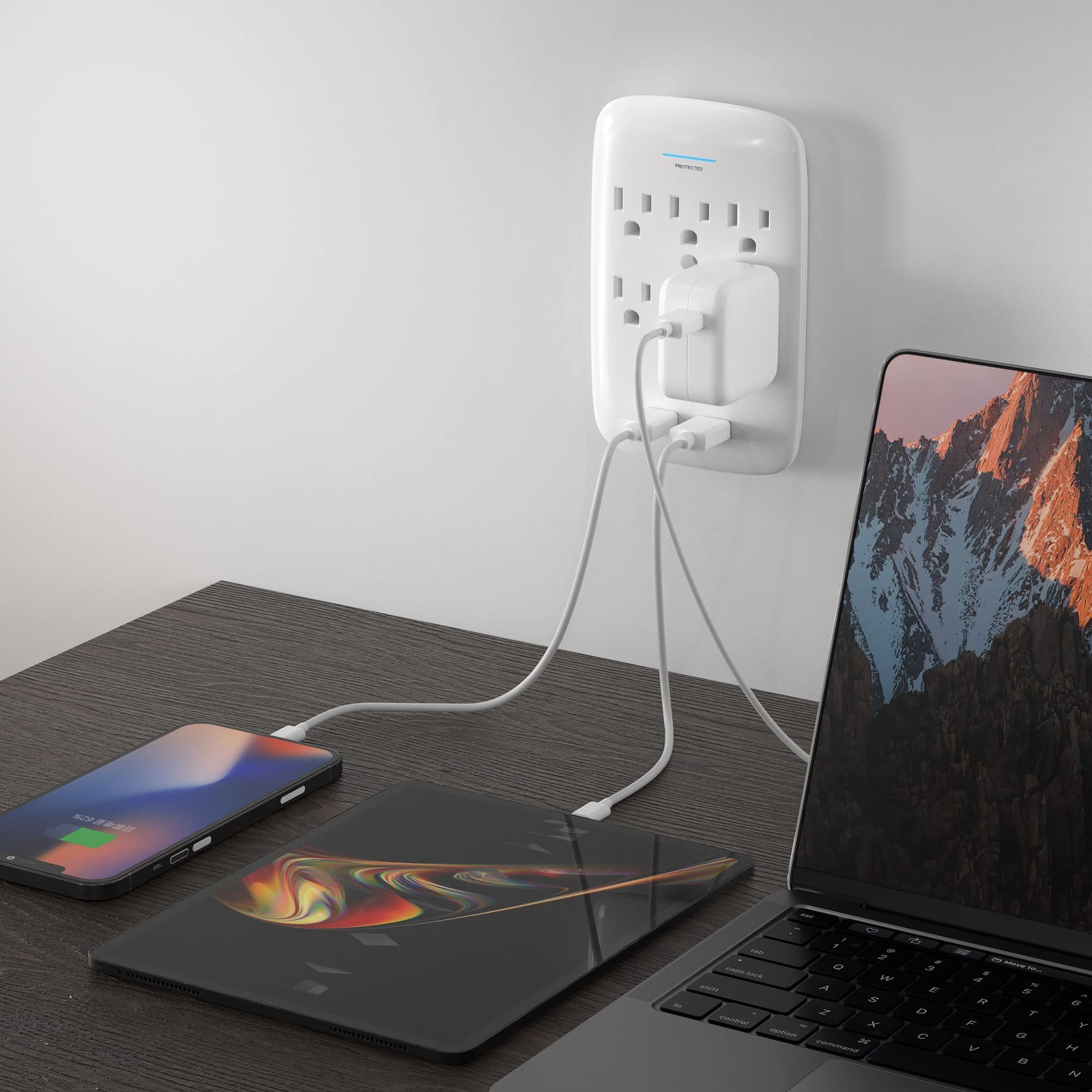 6 Outlet Surge Protector,900 Joules Wall Adapter Tap with 2 USB Charger, Dual…