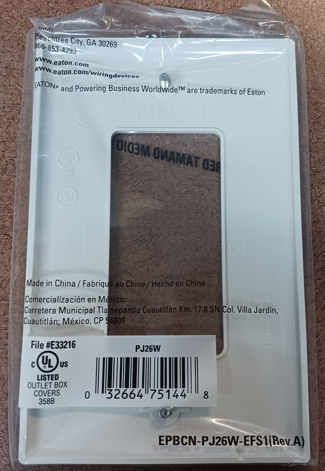 Box of 20 Eaton PJ26 White Single Gang UNBREAKABLE Wallplates, GFI GFCI Cover