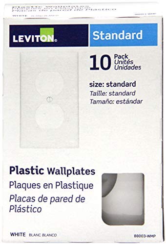 Leviton 10 Pack White Duplex Receptacle Wall Plates Standard Size Durable