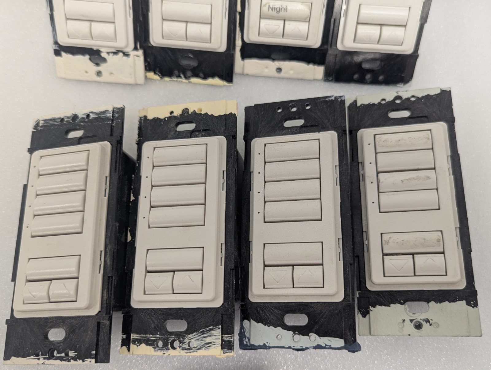 Lot of (9) Lutron ST-NB-NONE – 7 Button Keypad – Preowned