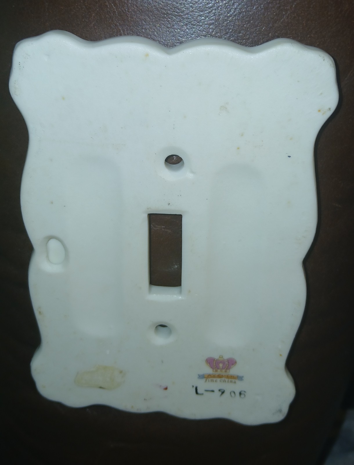 Rare 1950’s Kelvin Fine Porcelain Hand Painted Switch Plate Light Cover Japan