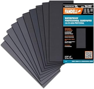 Fandeli | Waterproof Sandpaper | Assortment of Grits from 120 to 2500 | 36 Sheet