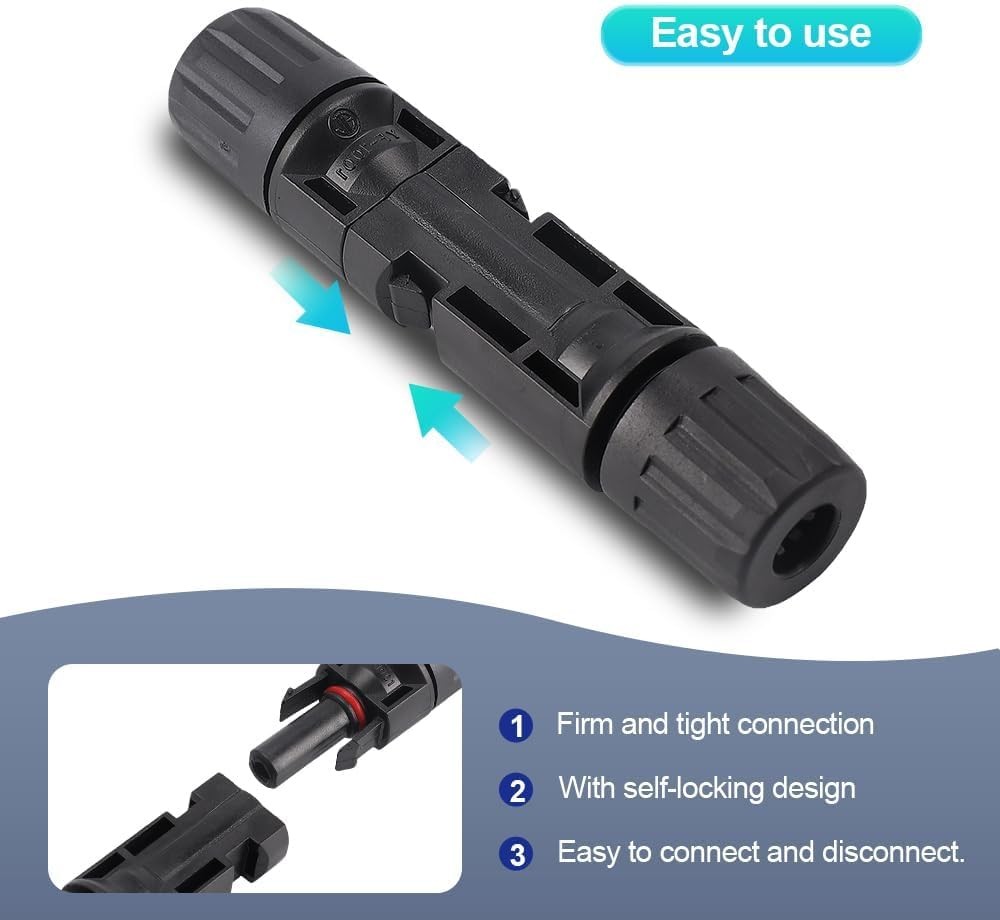 10/20/50/100 Pairs Male Female Solar Panel Wire Cable Connectors Waterproof 30A