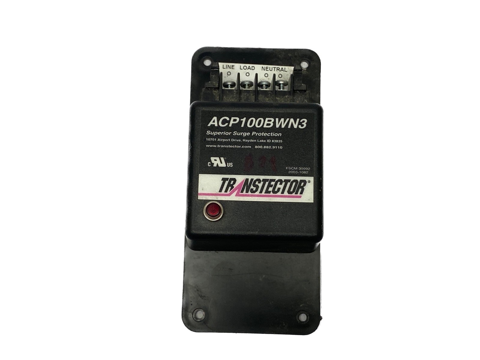 USED Transtector 120VAC 15A Sinngle Phase AC Surge Protector ACP100BWN3