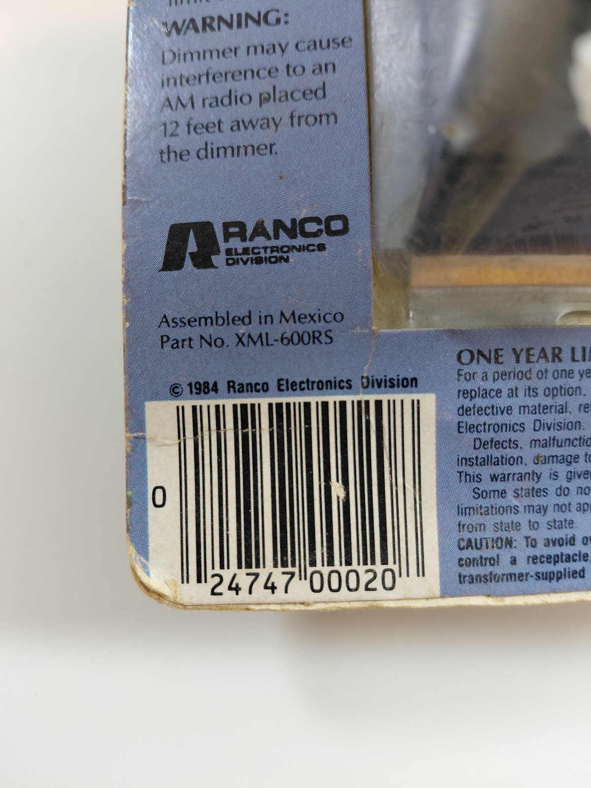 RANCO TECMASTER Energy Saving Dimmer XML-600RS 600W Rotary Switch Vintage NOS