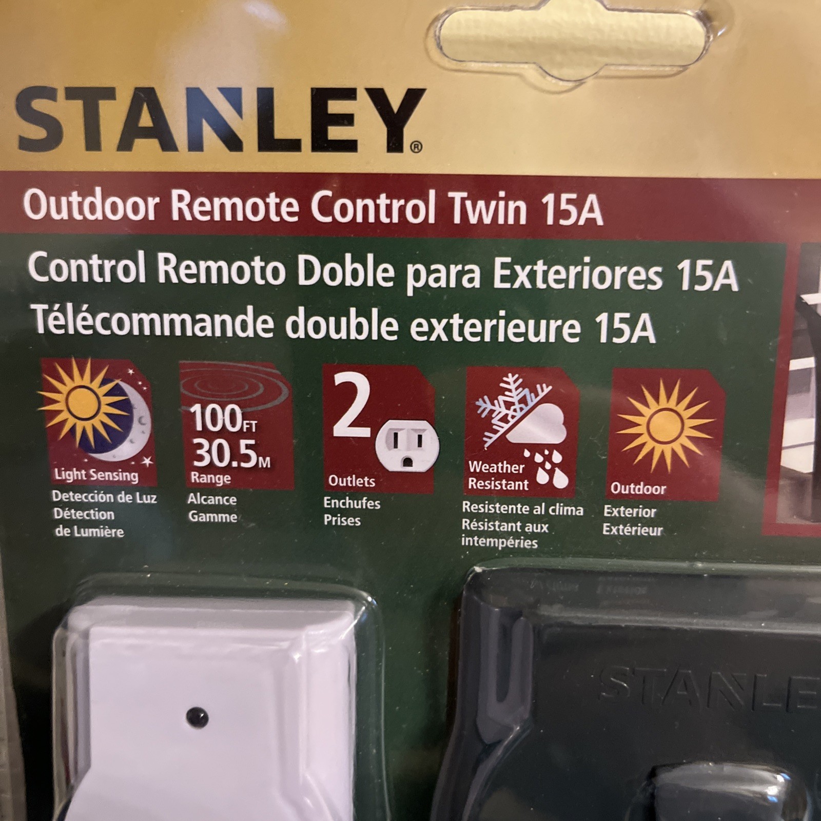 STANLEY Outdoor Remote Control Twin 15A NEW IN PACKAGE SEALED