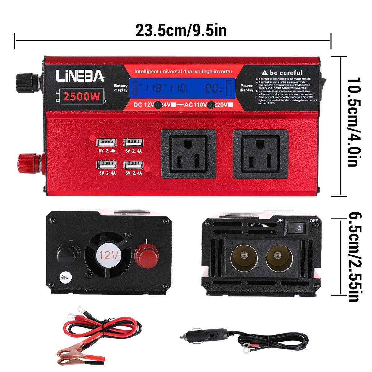 1500W 2500W 5000W Power Inverter 12V To 110V 120V Converter For Boat Car Camping