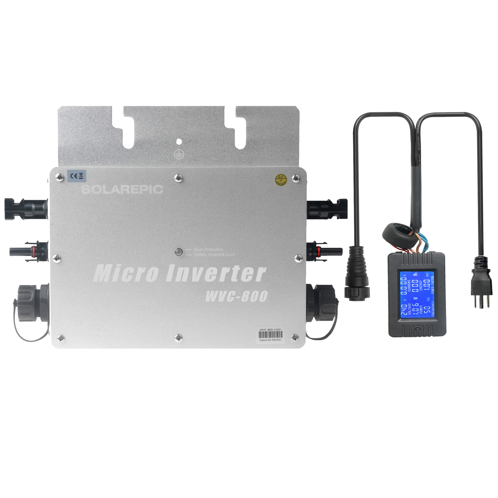 800W MPPT Waterproof Grid Tie Inverter & LCD Meter DC24V/36V Solar Inverter IP65