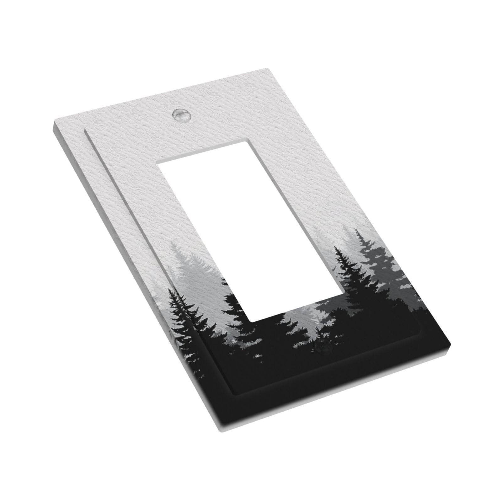 JDAKHD Black Misty Forest Decorative Outlet Covers Gray Ombre Nature Tree Pla…