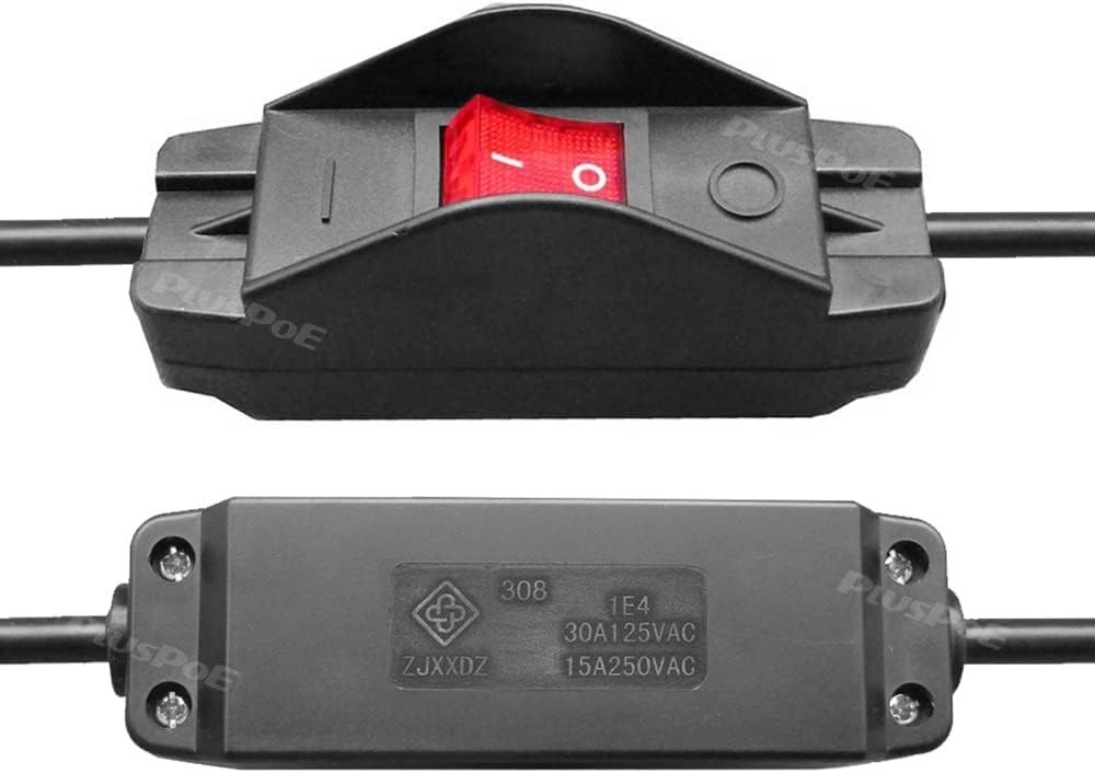 Inline Cord Switch, Heavy Duty 16A AC 125V / 250V Large Current In-Line On/Off