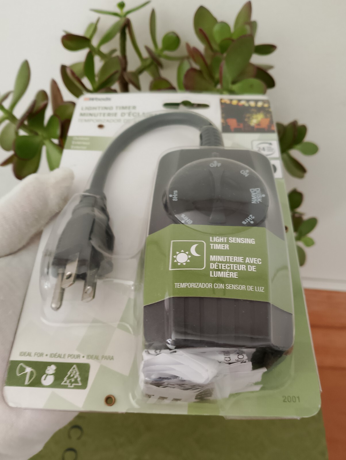 Woods Outdoor Lighting Timer Light Sensing Timer 24 Hours 6 Inch Cord New