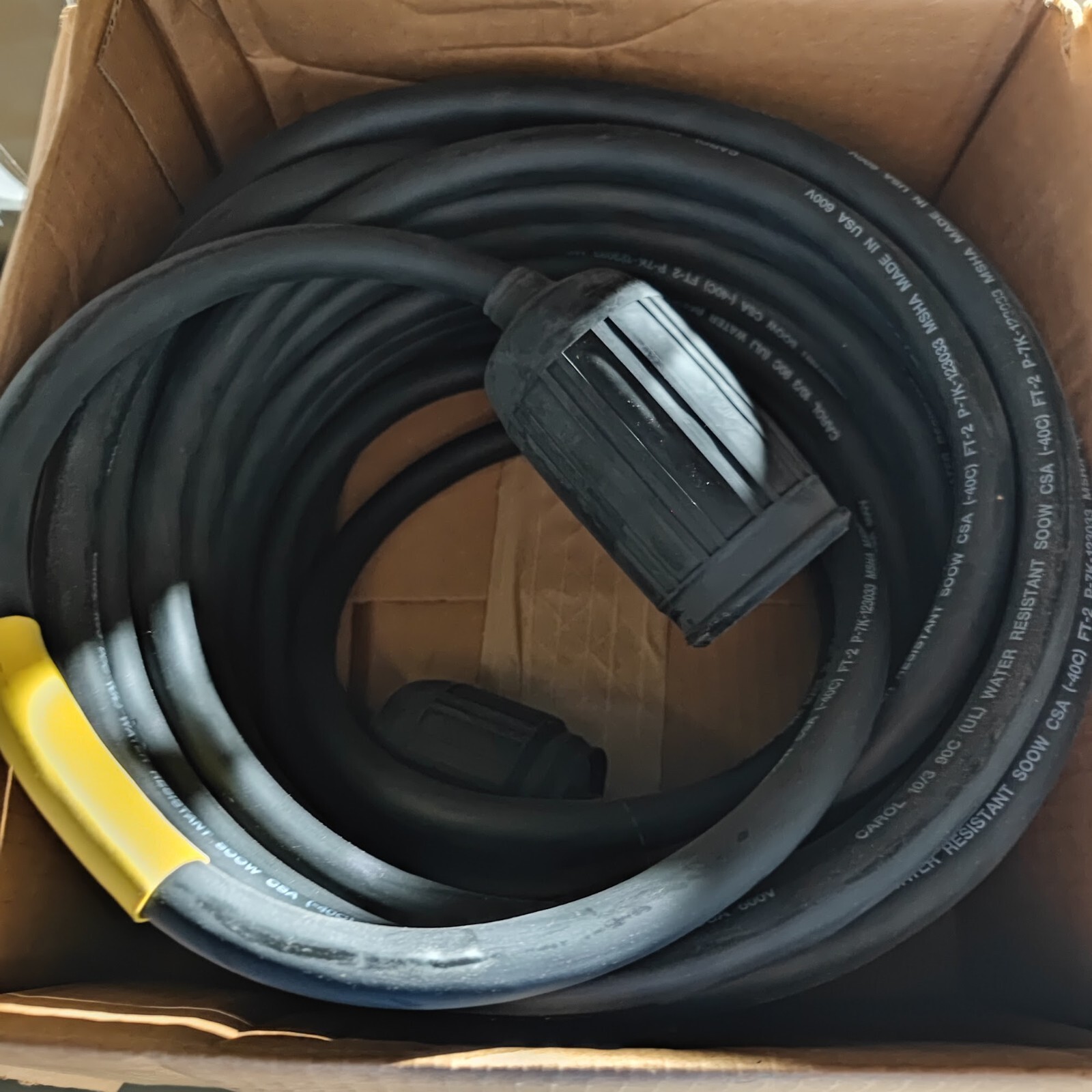 50ft NEMA L5-20 Extension Marine Cord L5-20P to L5-20R AWG 10/3 Black 20A 125V