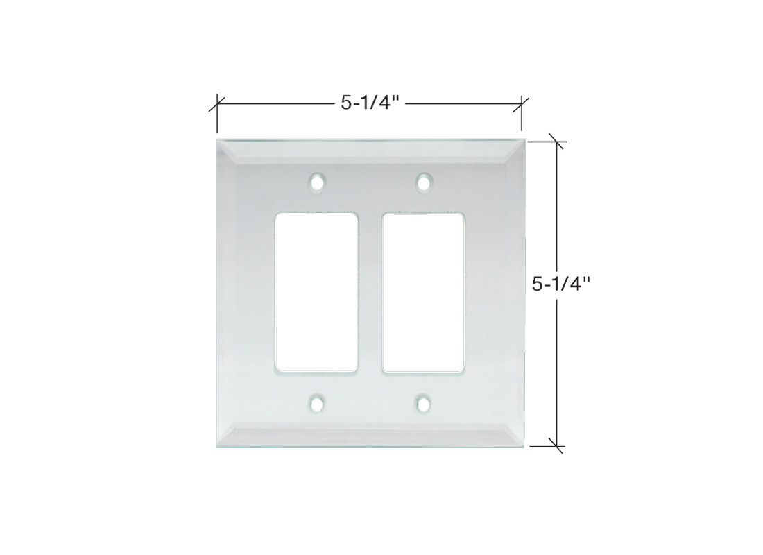 FHC MP13G Gray Double Decorator/Rocker Glass Mirror Plate