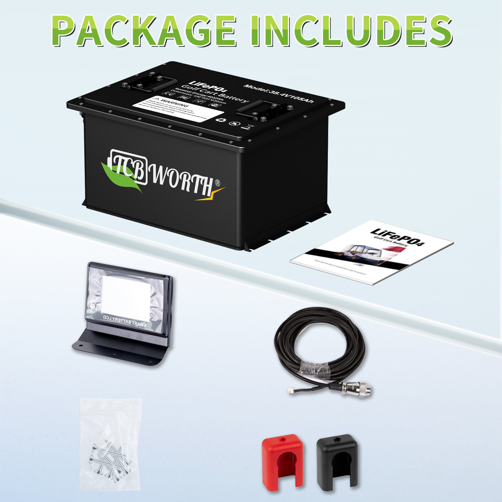 36/48V 105Ah LiFePO4 Lithium Battery 200A BMS for Golf Cart Club Car EZGO TXT