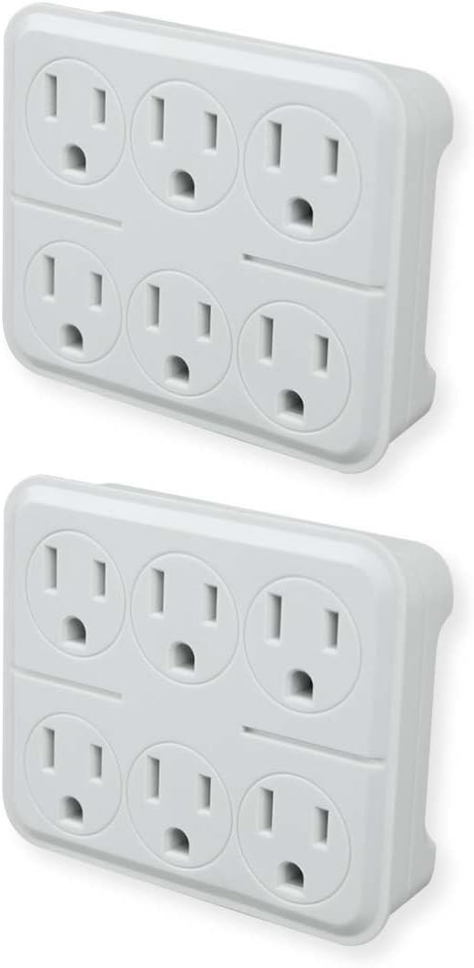 Essential 6-Outlet Wall Tap Adapter – Perfect for Dorms, Offices & Travel