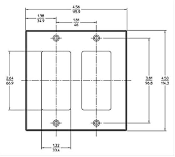 Contemporary 2-Gang Thermoset Device Wallplate – White Finish & Dust Resistant