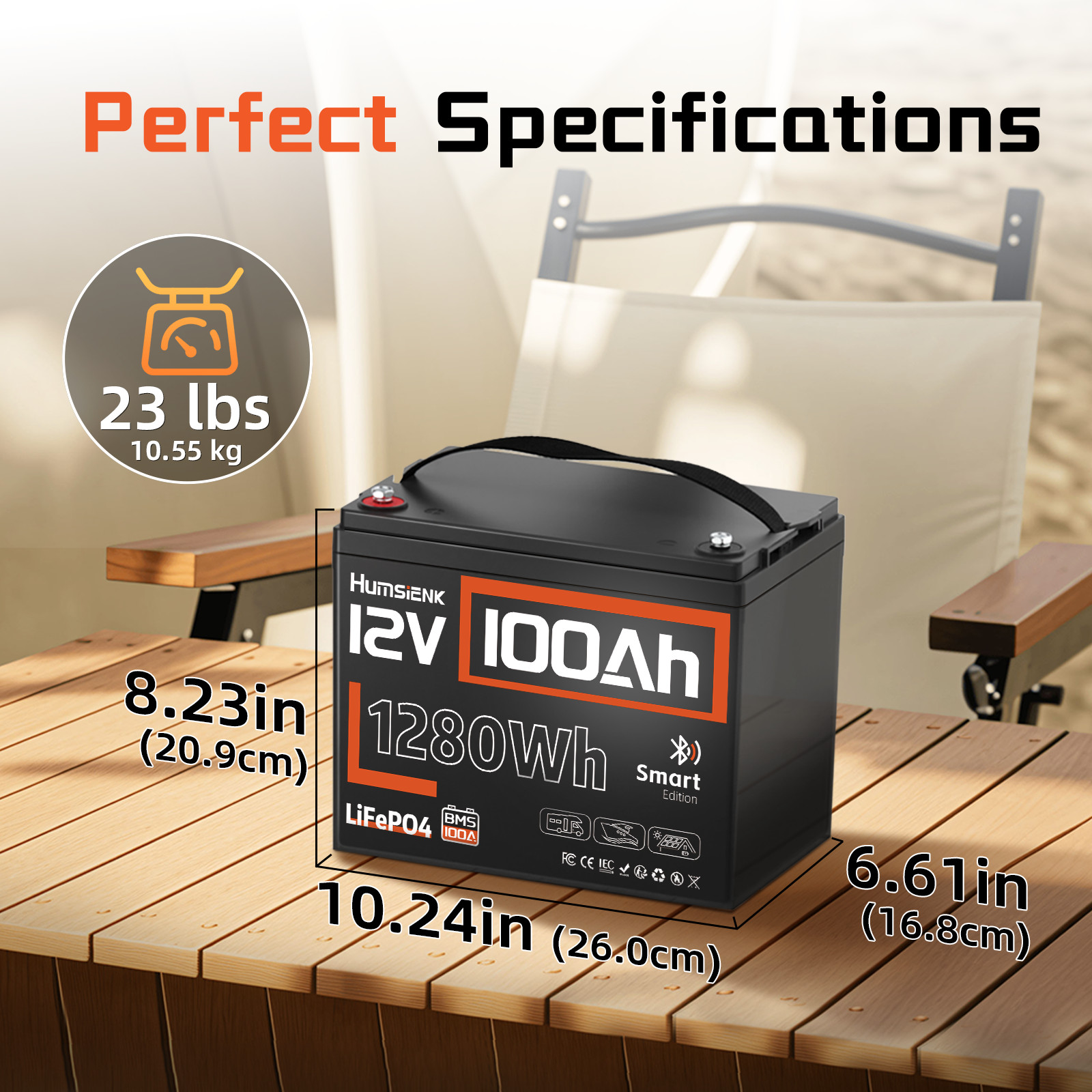 12V 100Ah LiFePO4 Lithium Battery Bluetooth 100A BMS Group 24 Trolling Motor RV