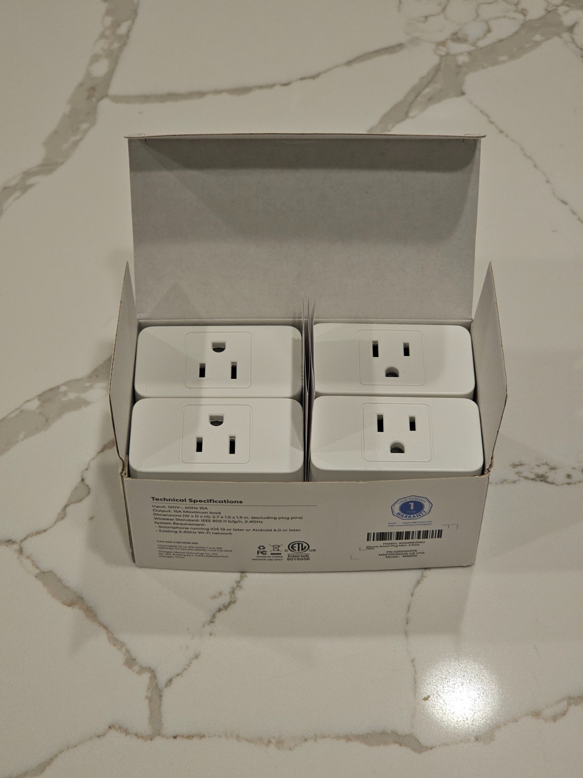 Meross Wi-Fi Smart Plug Mini (Alexa, Google, SmartThings) Pack Of 4