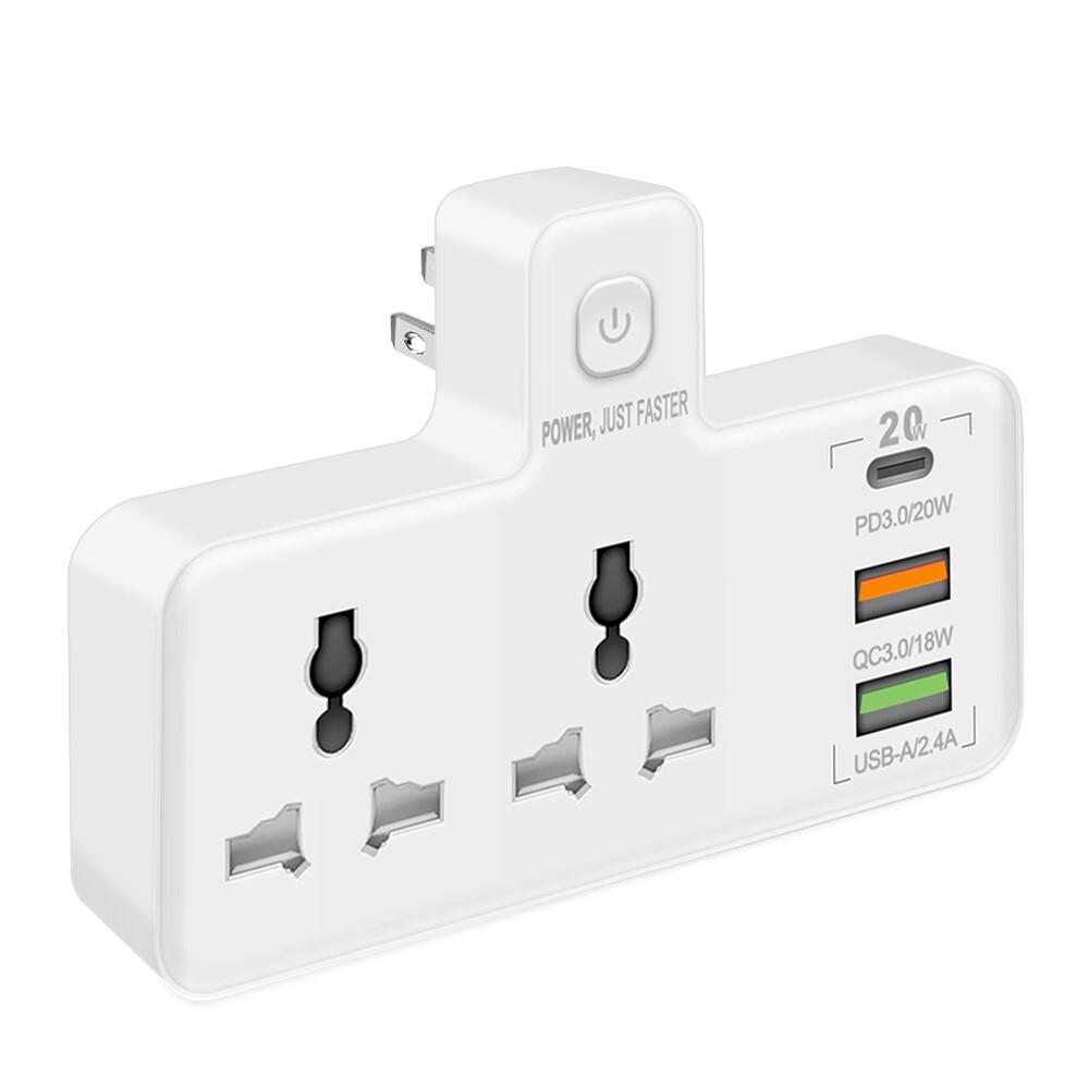 2 Prong to 3 Prong Outlet Adapter,2 Outlets with 3 USB Charging Ports USA Seller
