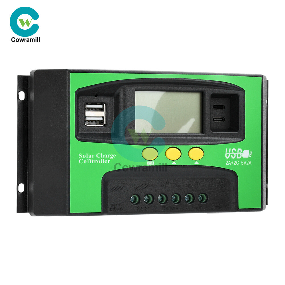 12V24V Solar Charger Controller 30A 40A 100A PV LCD Controller Timing USB/Type-C