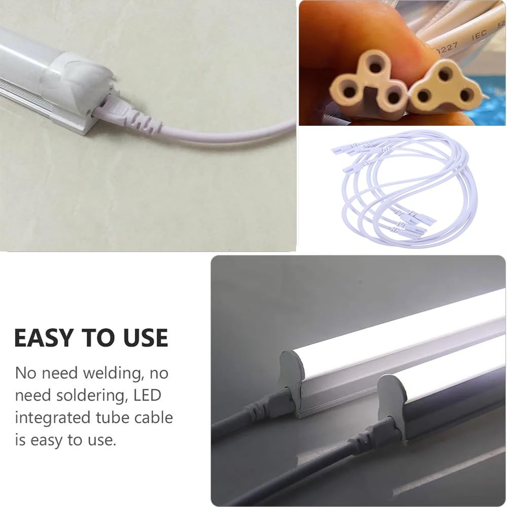 5FT T5 T8 Tube Light Fixture LED Linkable Cord, Double end Connector Cable, P