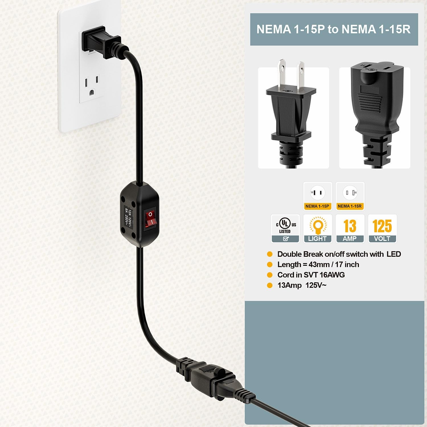Plugrand Extension Cord with Switch