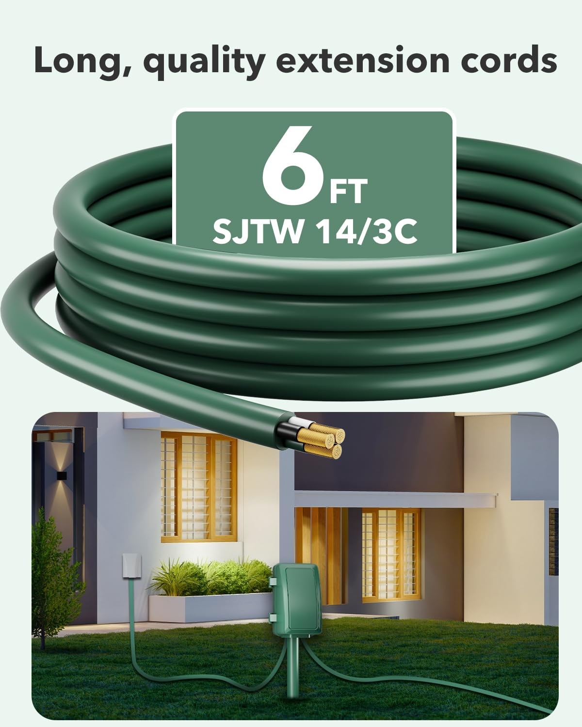 BN-LINK 24 Hour Outdoor Mechanical Timer 6 Outlets Garden Power Stake Waterproof