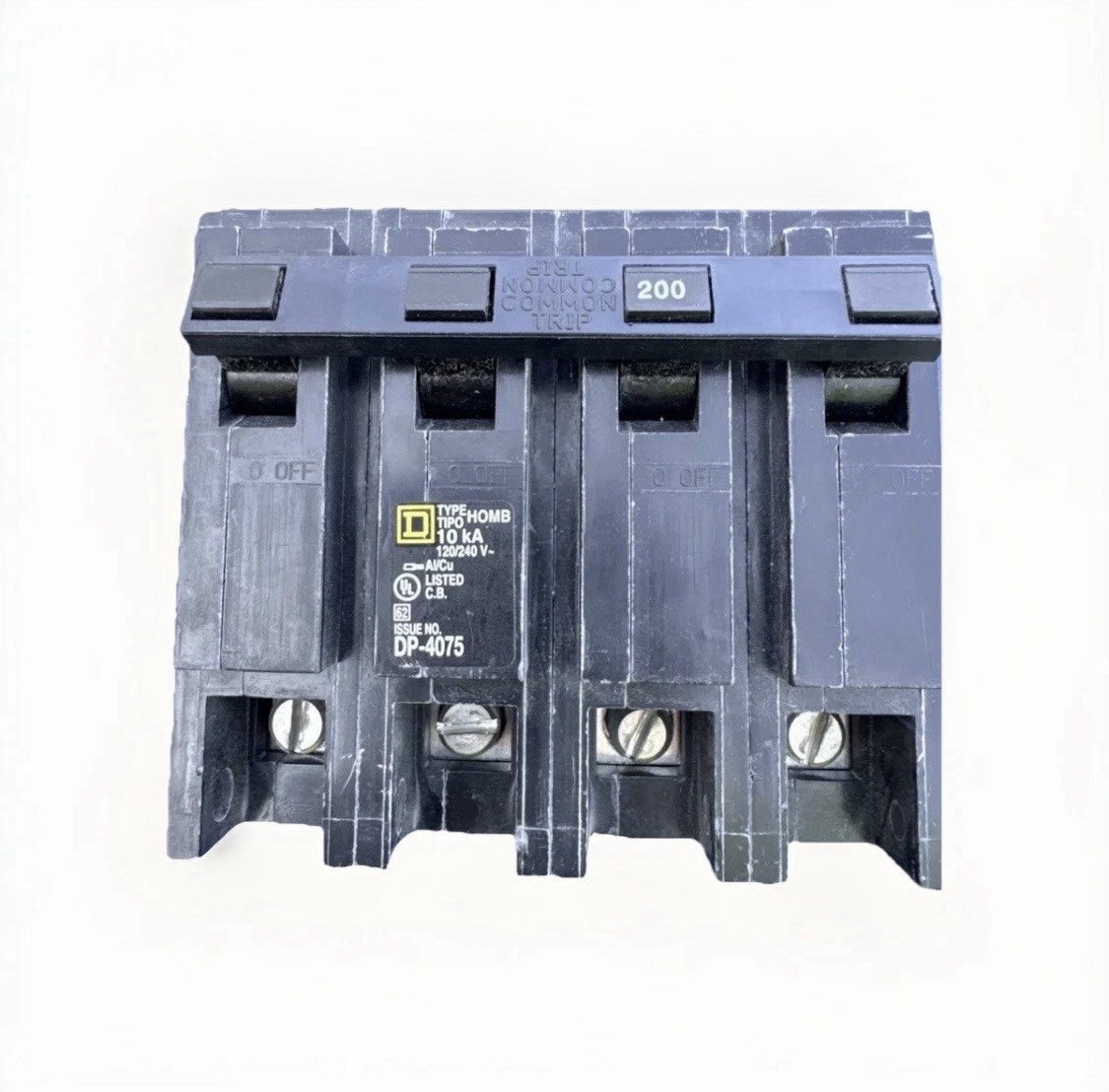Square D HOM2200 200A 2-Pole Bolt-On Circuit Breaker 120/240V Common Trip ACB