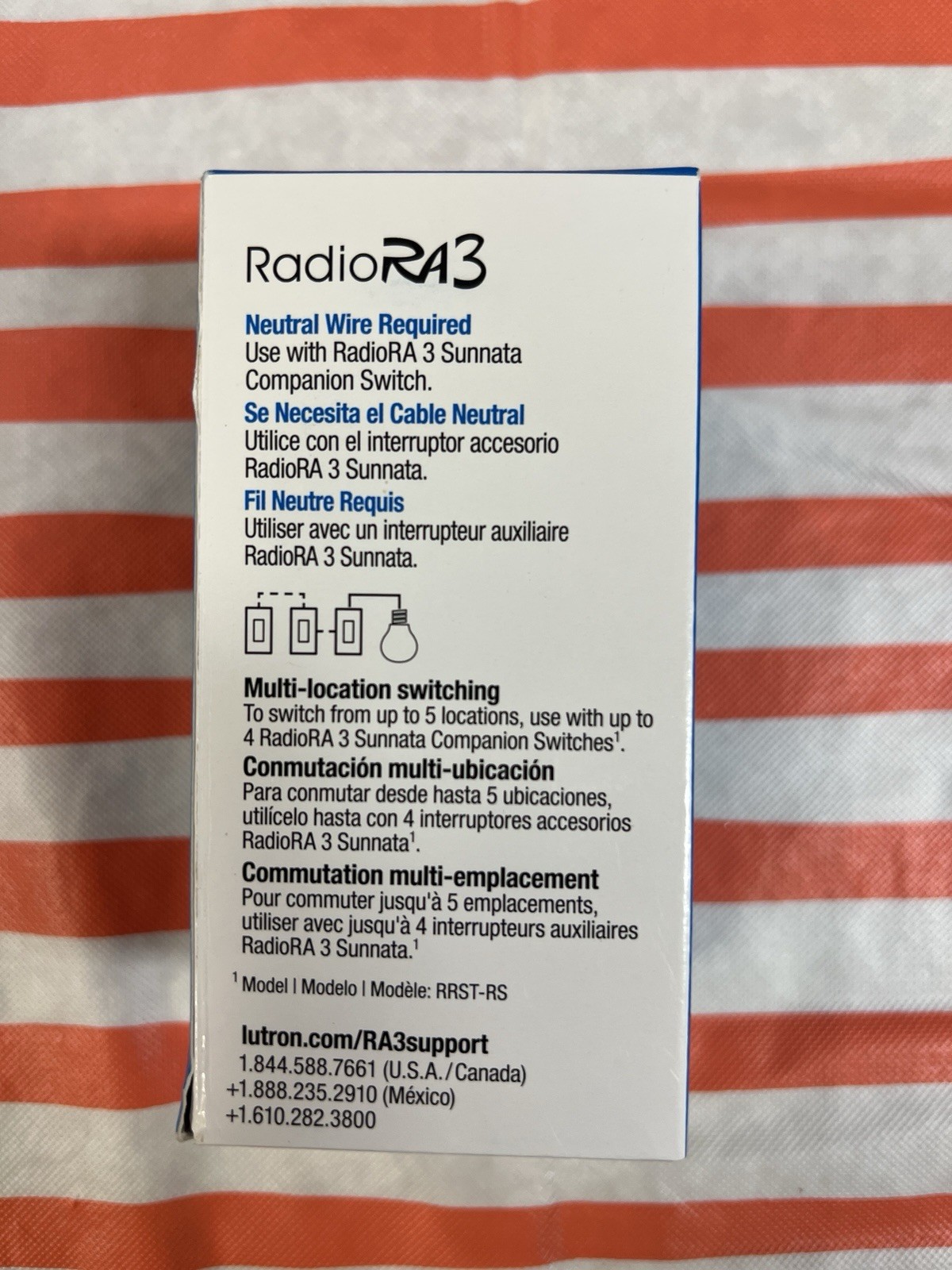 Lutron RadioRA3 Sunnata RRST-8ANS Smart Wireless App Switch 15A White