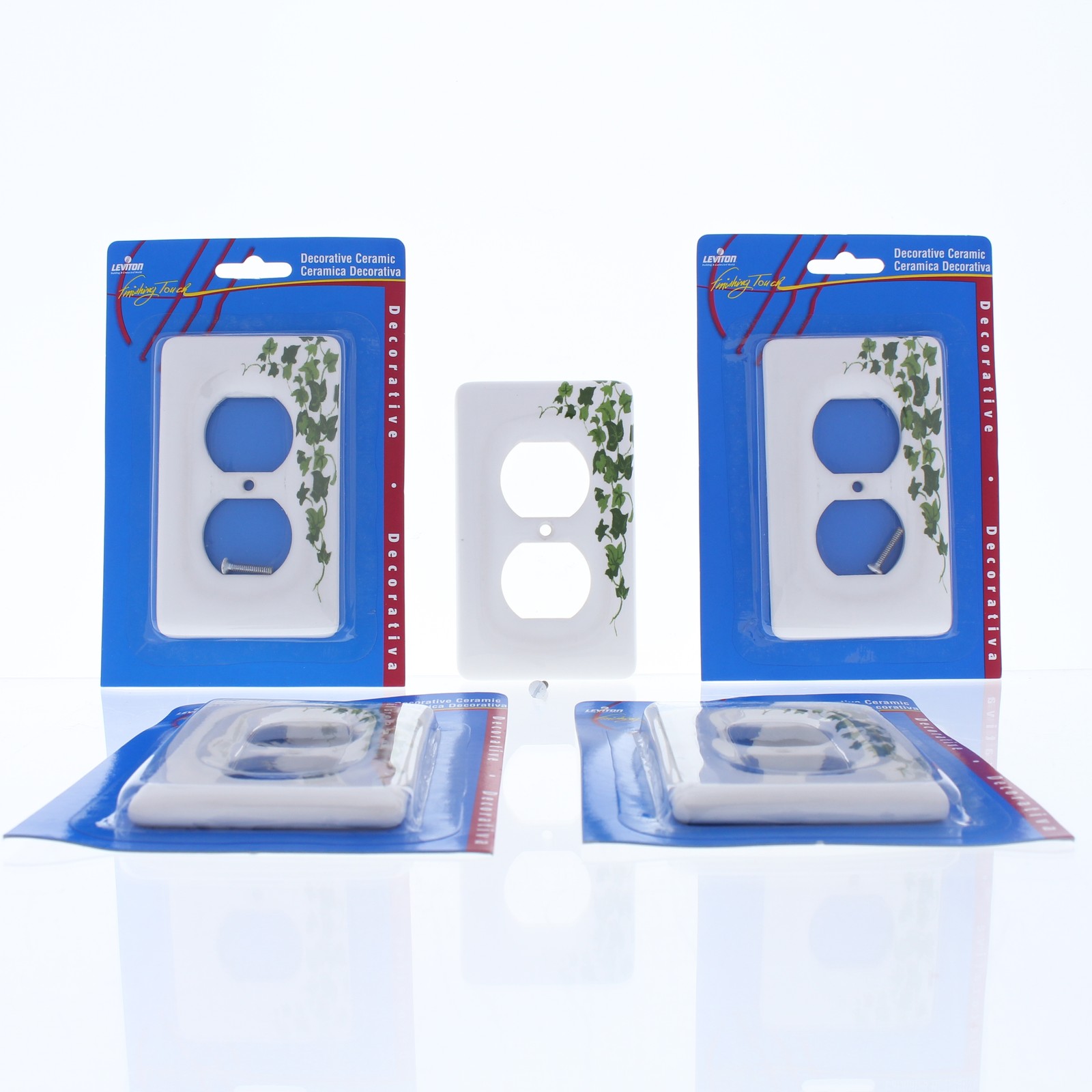 Leviton 89503-GRN Green Vine 1-Gang Duplex Ceramic Standard Wallplate Cover 5pcs