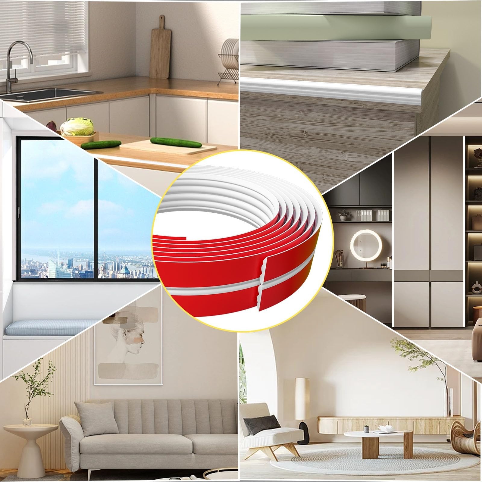 20FT Flexible Wall Corner Protector Trim – Self-Adhesive Peel & Stick Edge Guard