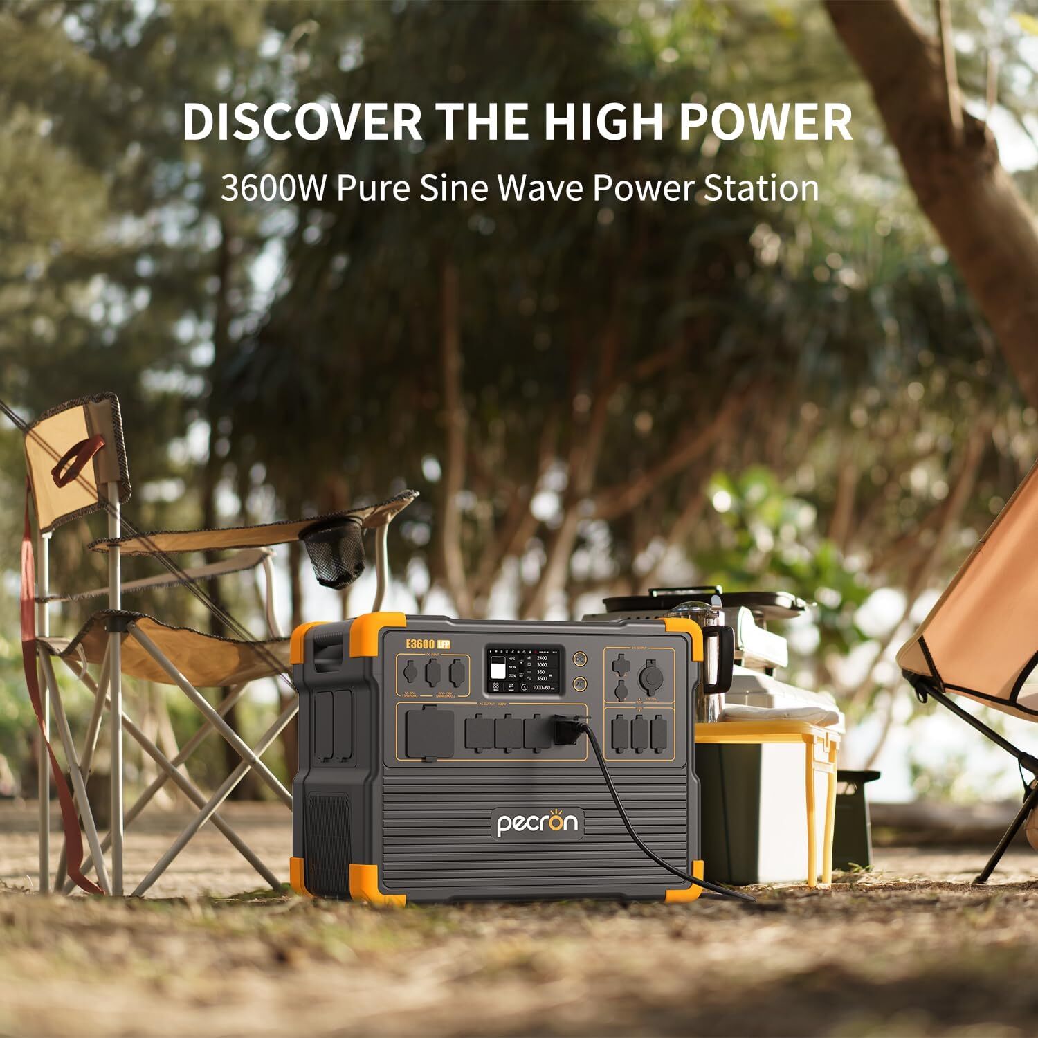 pecron E3600LFP 3072Wh Portable Power Station Expanded to 15.36KWh with Trolley