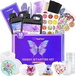 HeyClear Epoxy Resin Kit with Molds for Beginners -18 oz Super Clear and Hard Re