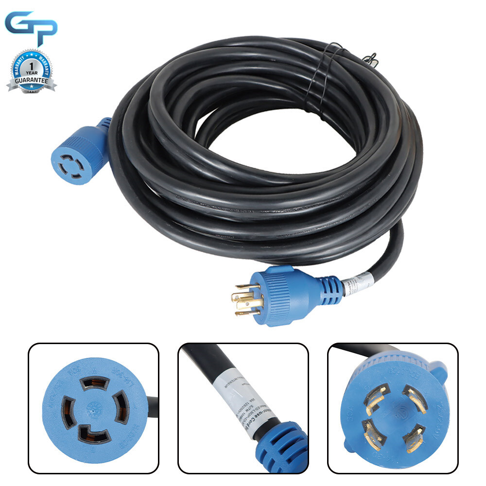 25/50/75/100Ft Generator Extension Power Cord L14-30 30 Amp Power Inlet Box