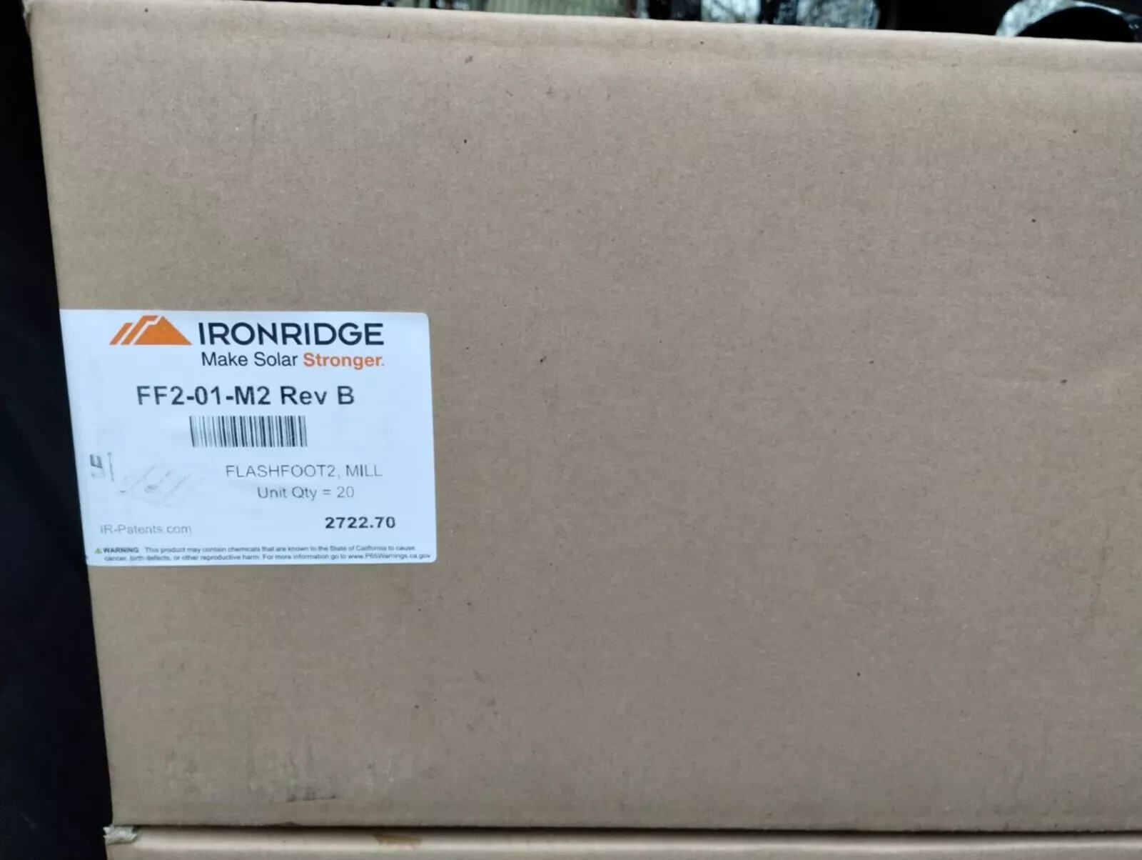 IronRidge FlashFoot 2 Kit, Qty: 20 Mil M IR FF2-01-B2 Rev B (Black Finish)